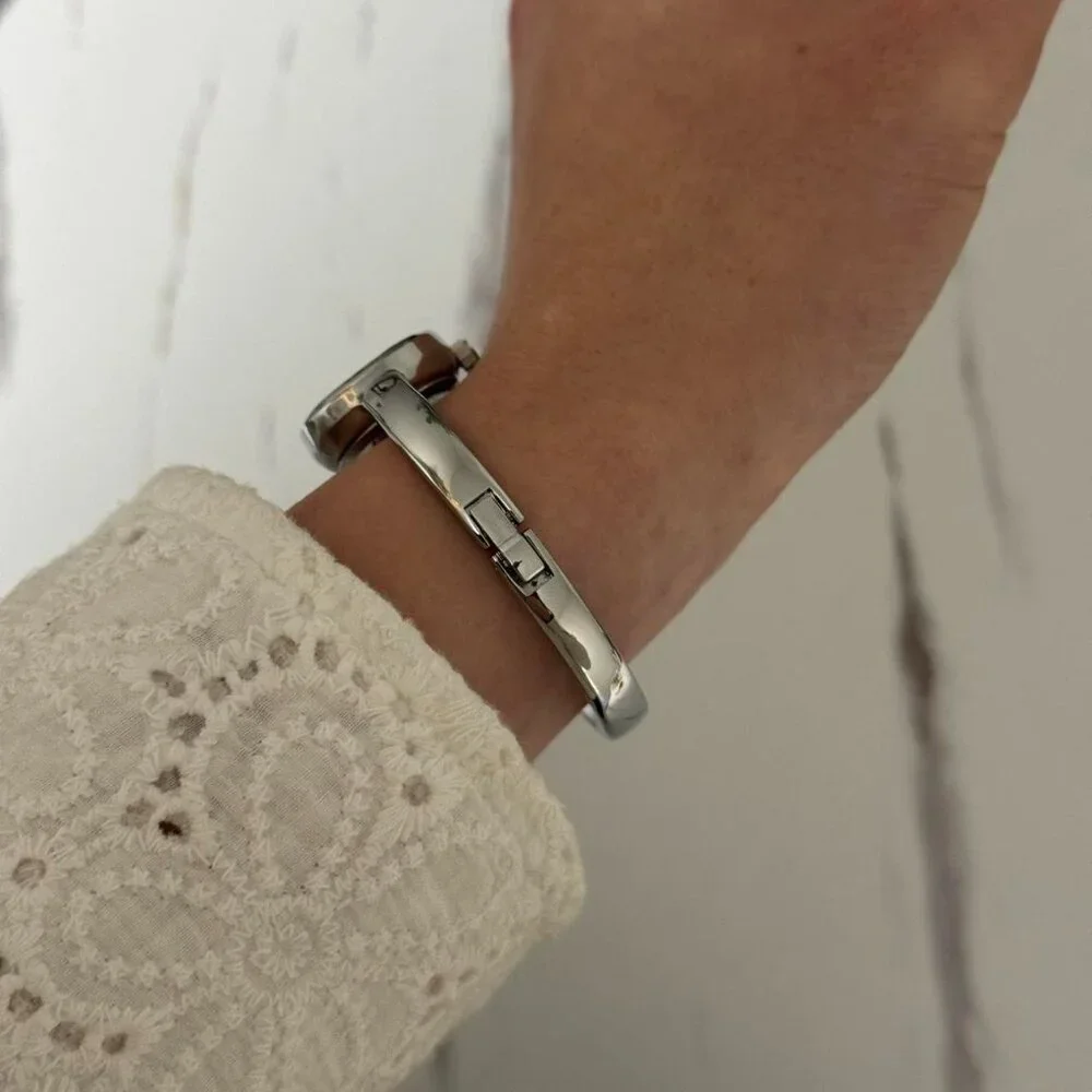Sku:0405 Silver burgundy red mini watch silver bracelet + gift box Vintage‎ vibe
